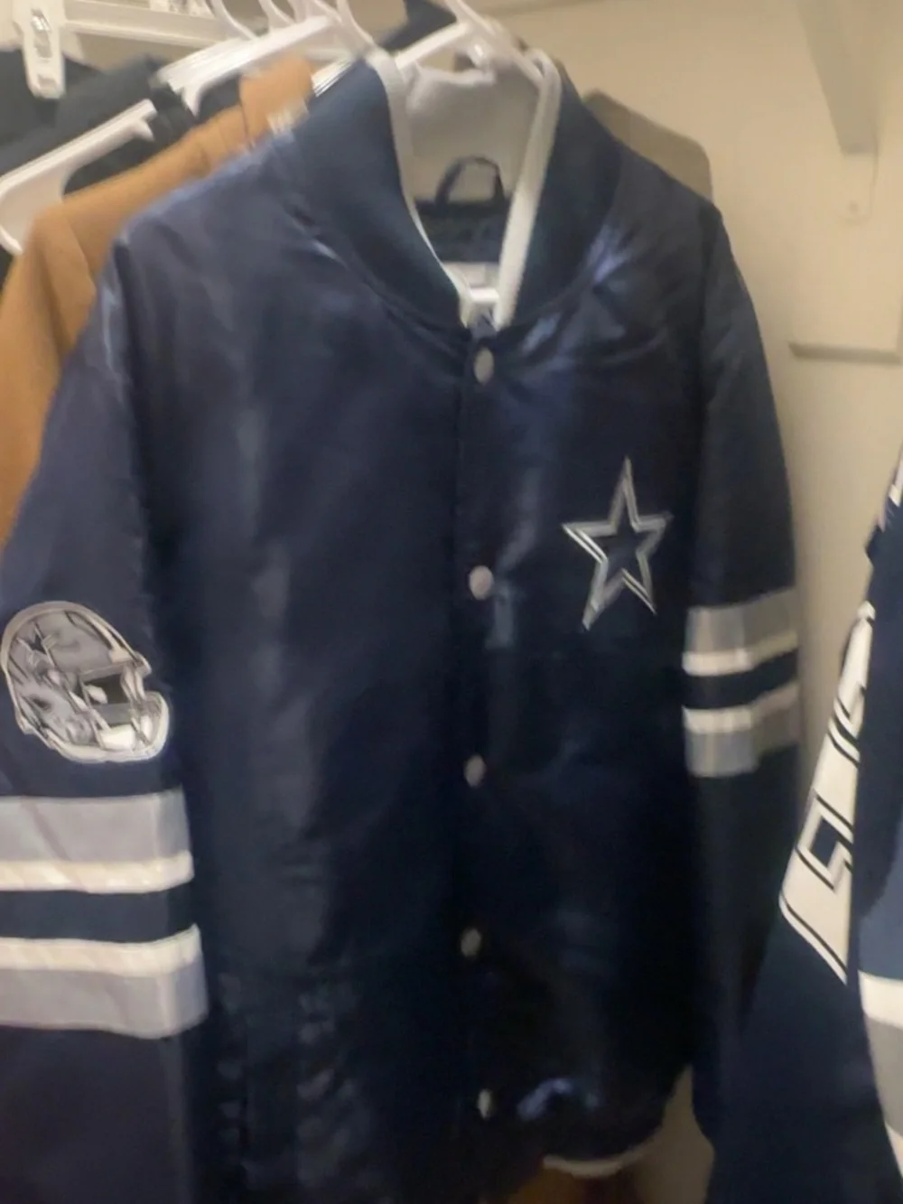 Dallas Cowboys Starter Satin Snap-Button Jacket